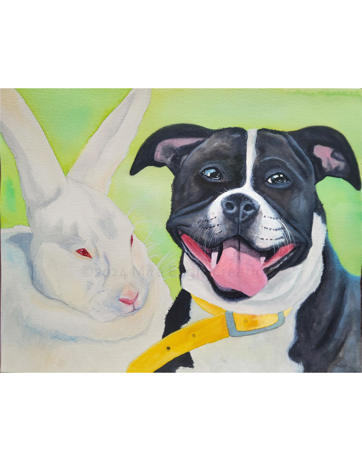 Custom hand-painted Watercolor Pet Portrait