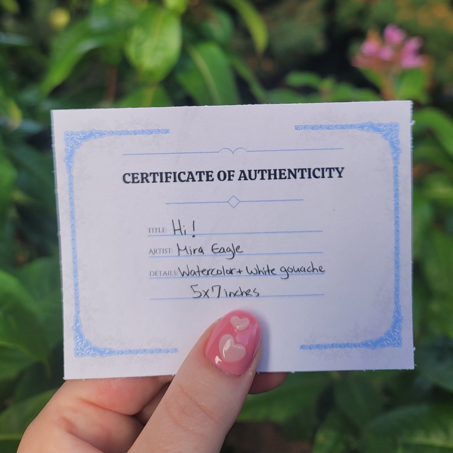 "Hi!" mini Original watercolor painting