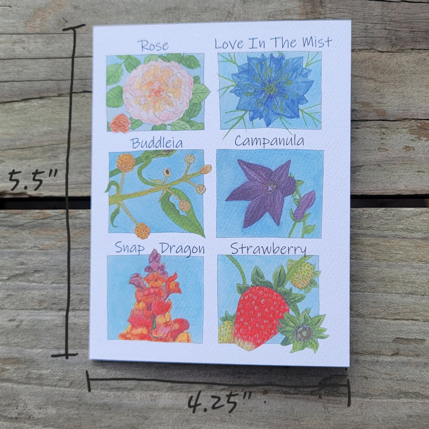 Flower Portrait watercolor card