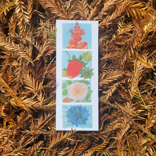 Flower Portrait watercolor bookmark