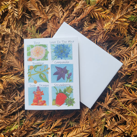 Flower Portrait watercolor card