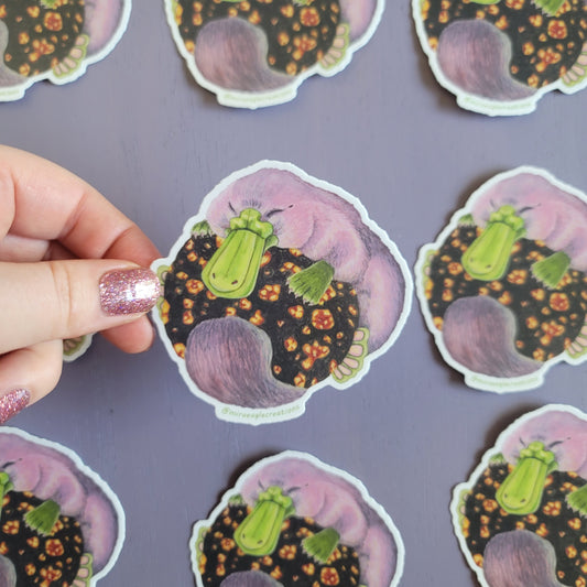Snuffles the Plat Sticker | Fantasy Sticker | Platypus sticker | Whimsical vinyl sticker | Watercolor art | Bookish gift | Laptop sticker