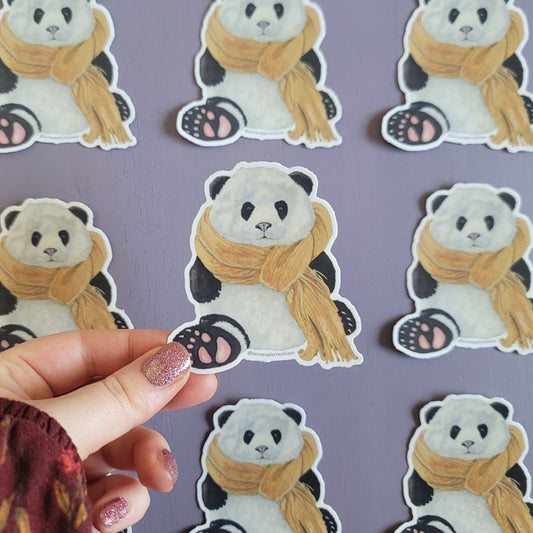 Hal Panda Sticker | Watercolor fantasy | Gentle introvert gift | Whimsical animal sticker | Bookish gift | Laptop sticker | Summer sticker