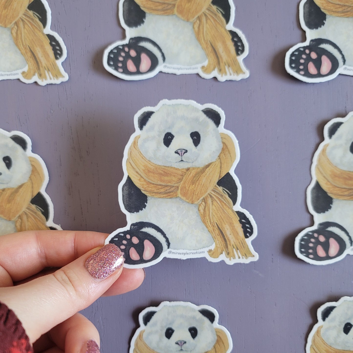 Hal Panda Sticker | Watercolor fantasy | Gentle introvert gift | Whimsical animal sticker | Bookish gift | Laptop sticker | Summer sticker