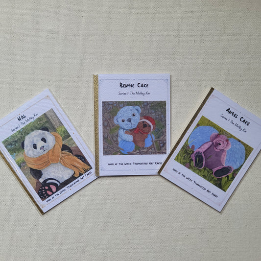 SPECIAL EDITION | The Motley Kin Set of 3 Art Cards | Fantasy OC Cards |Witchy Art Print Set | Collectible Art Cards