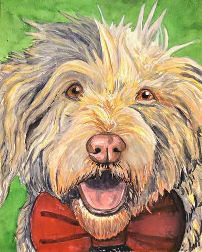 Custom hand-painted Watercolor Pet Portrait