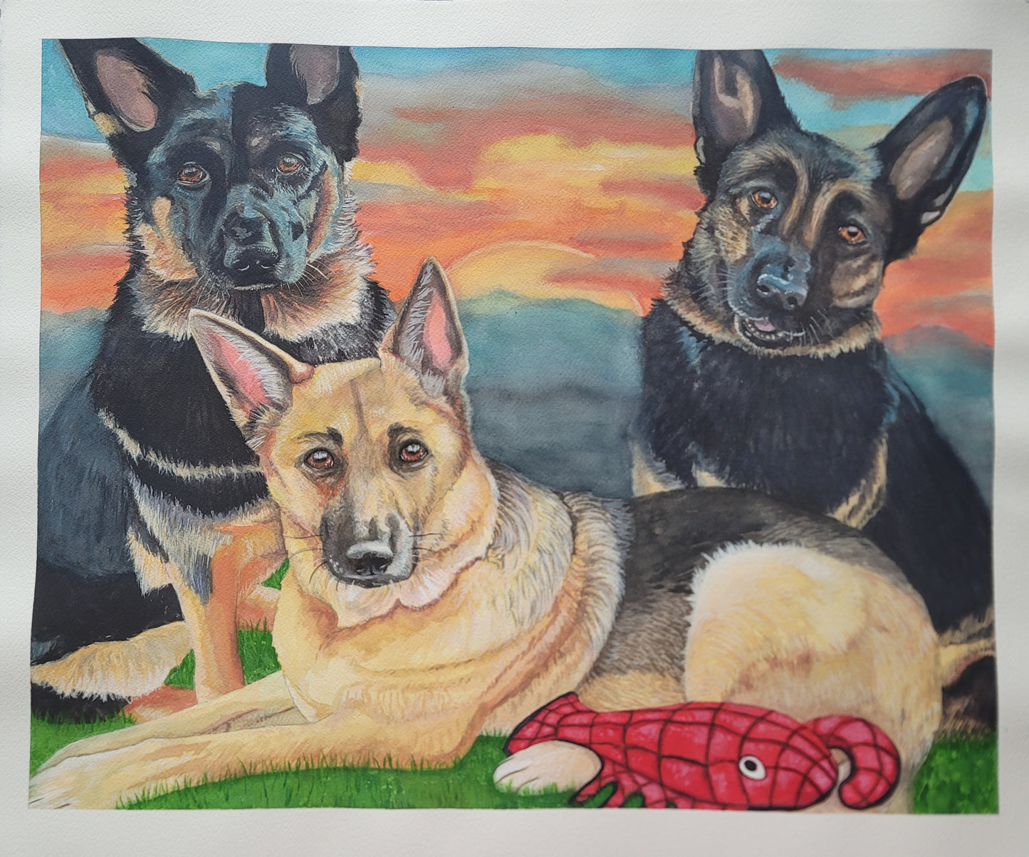 Custom hand-painted Watercolor Pet Portrait