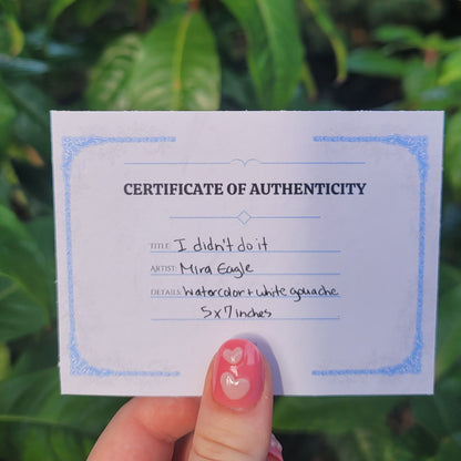 "I Didn't Do It" mini original painting