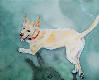 Custom hand-painted Watercolor Pet Portrait