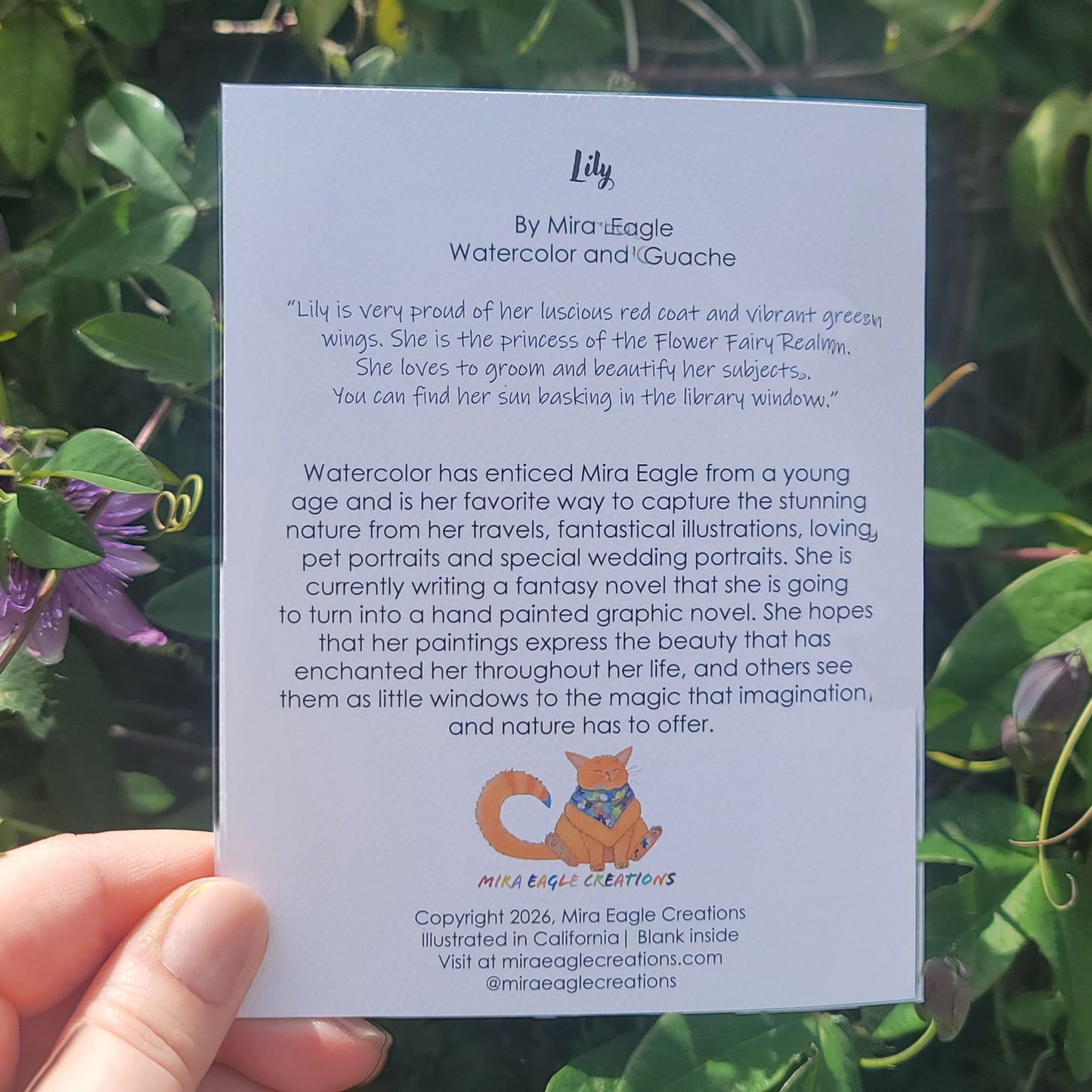 Lily Flower Fairy Card