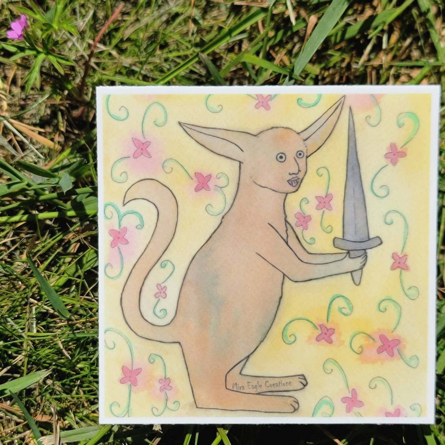 Medieval Cat King Sticker