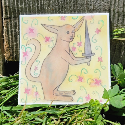 Medieval Cat King Sticker