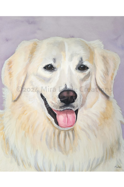 Custom hand-painted Watercolor Pet Portrait