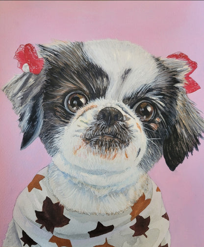 Custom hand-painted Watercolor Pet Portrait