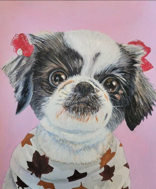 Custom hand-painted Watercolor Pet Portrait