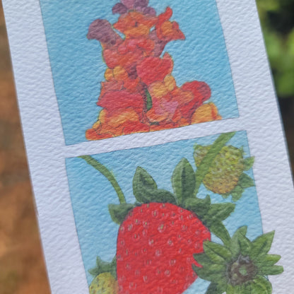 Flower Portrait watercolor bookmark