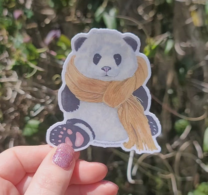 Hal Panda Sticker | Watercolor fantasy | Gentle introvert gift | Whimsical animal sticker | Bookish gift | Laptop sticker | Summer sticker