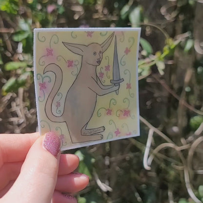 Medieval Cat King Sticker