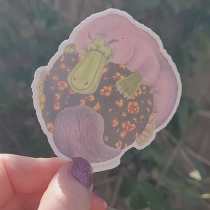 Snuffles the Plat Sticker | Fantasy Sticker | Platypus sticker | Whimsical vinyl sticker | Watercolor art | Bookish gift | Laptop sticker