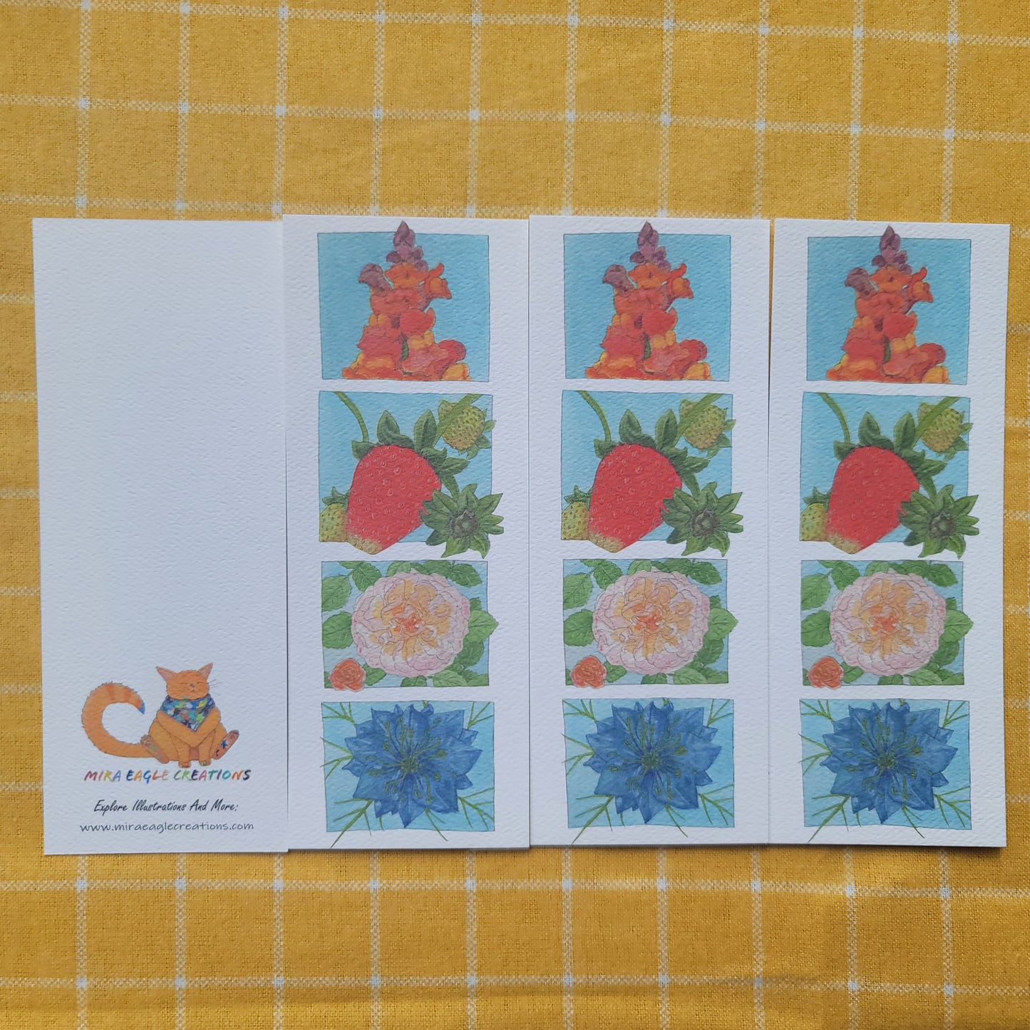 Flower Portrait watercolor bookmark