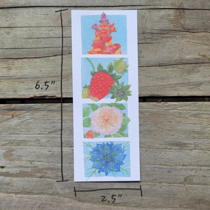 Flower Portrait watercolor bookmark
